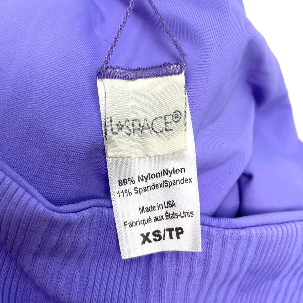 L*SPACE Pointelle Rib Desi Bikini Bottom In Purple Size XS New